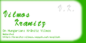 vilmos kranitz business card