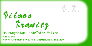 vilmos kranitz business card